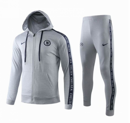 Traje de chaqueta con capucha de entrenamiento Chelsea 2019-2020 gris
